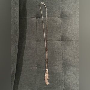 Rose gold tassel long necklace